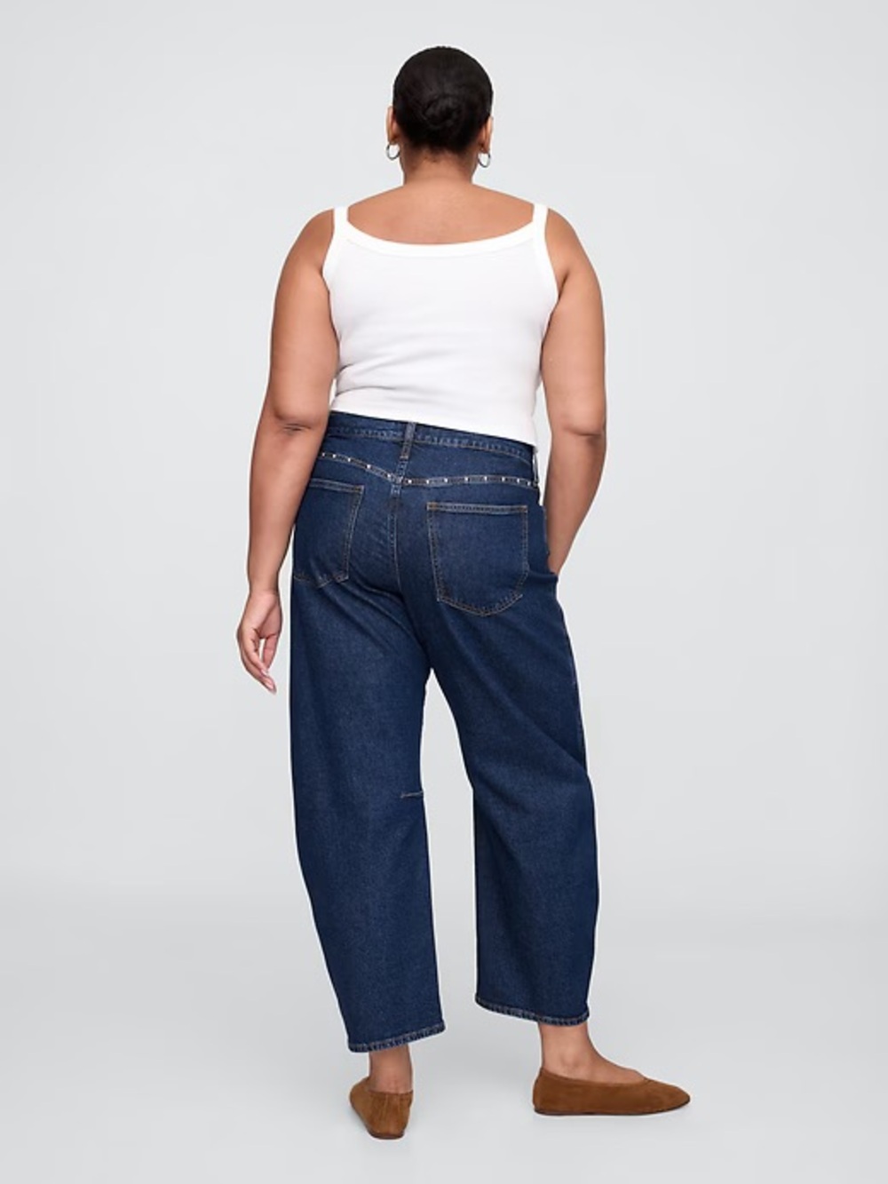 GAP High Rise Studded Barrel Jeans NWT Size 8/29 Regular - Picture 6 of 9